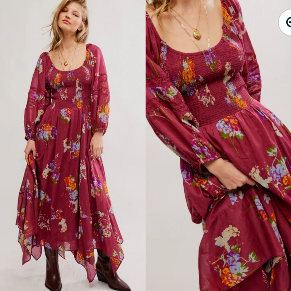 New!Free People‎ Dress Morning Glory Maxi Dress